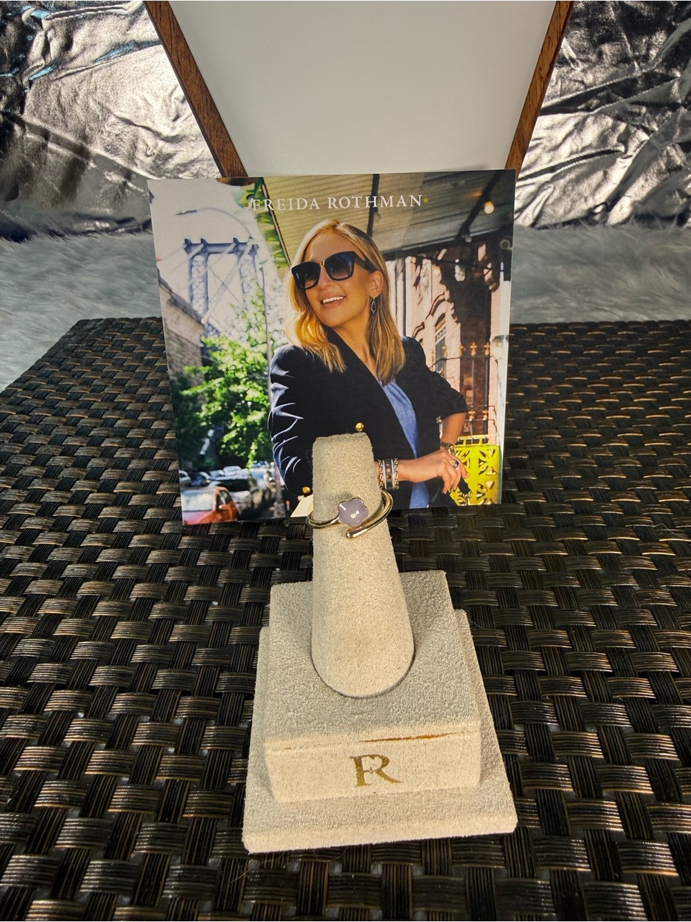 FR Vault Gold Ring with Lavender Stone Accent by